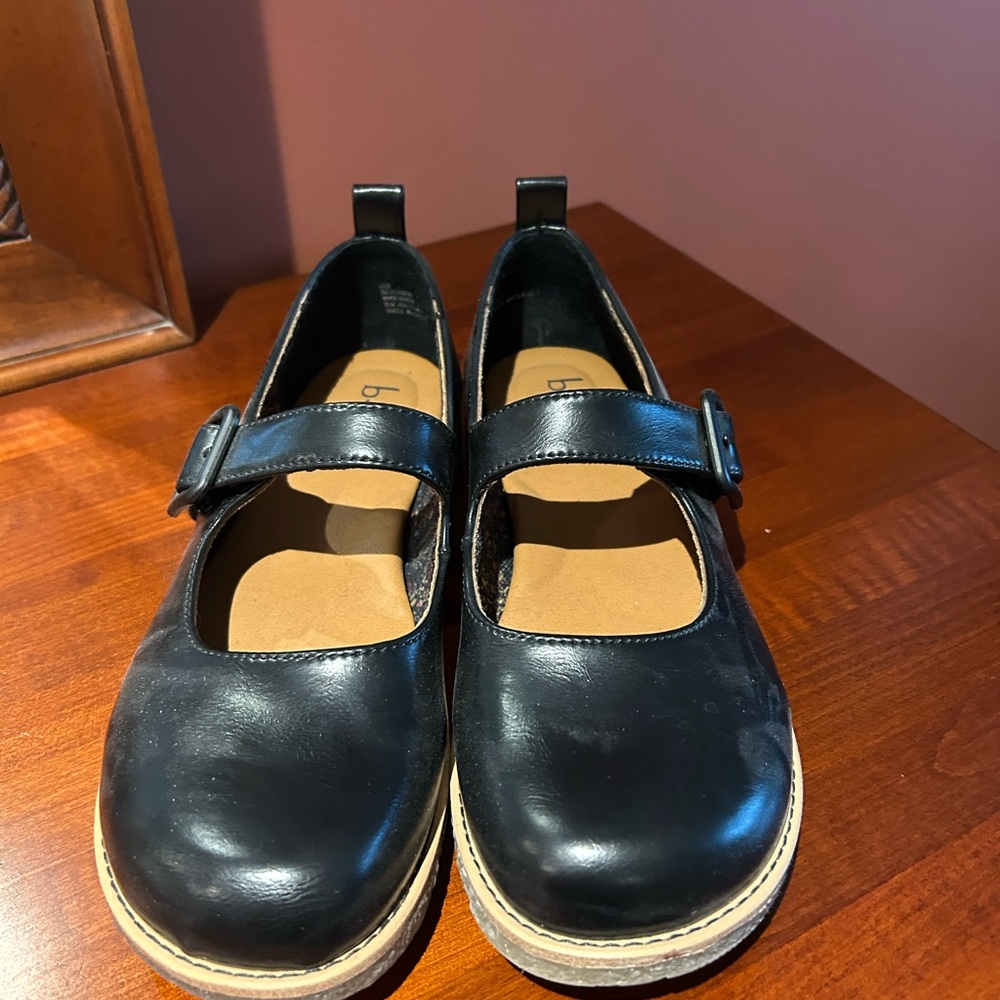 Born Black Leather Mary Jane Flats